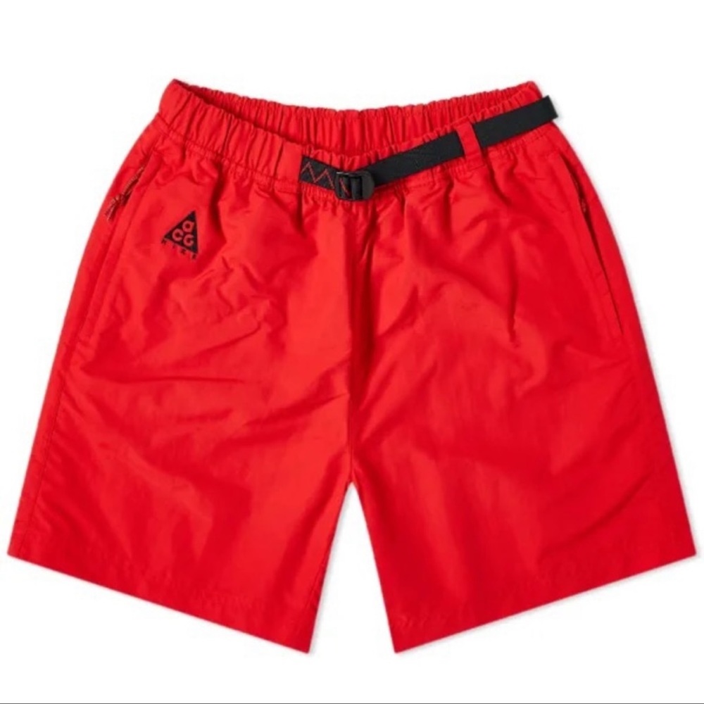 NIKE ACG Short with Integrated Belt, University Red, Size Medium